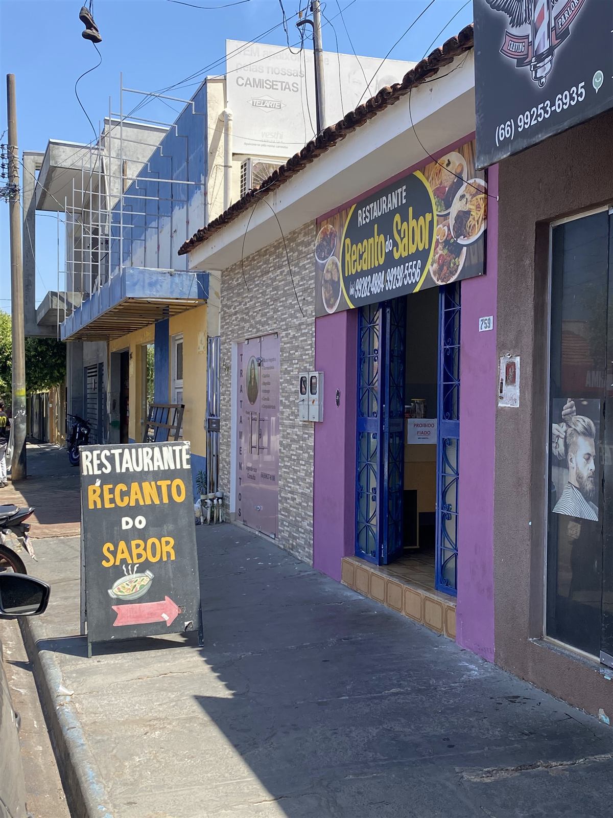 Entrada do Recanto do Sabor vista da esquina